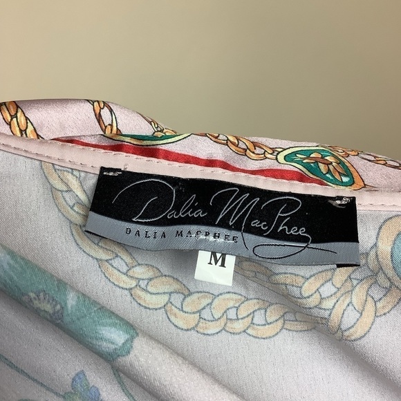 DALIA MACPHEE WHIMSICAL FLORAL SATIN SILKY PINK DRESS - Picture 10 of 12